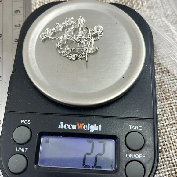 ✨ Vintage 925 Silver & Crystal Fringe Earrings - 3" Long, Handmade - Picture 12 of 12